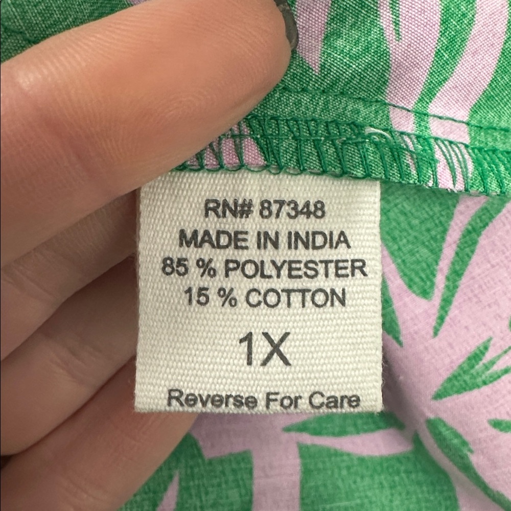NWT Palm Rio Floral Green and Pink Dress - Picture 7 of 8